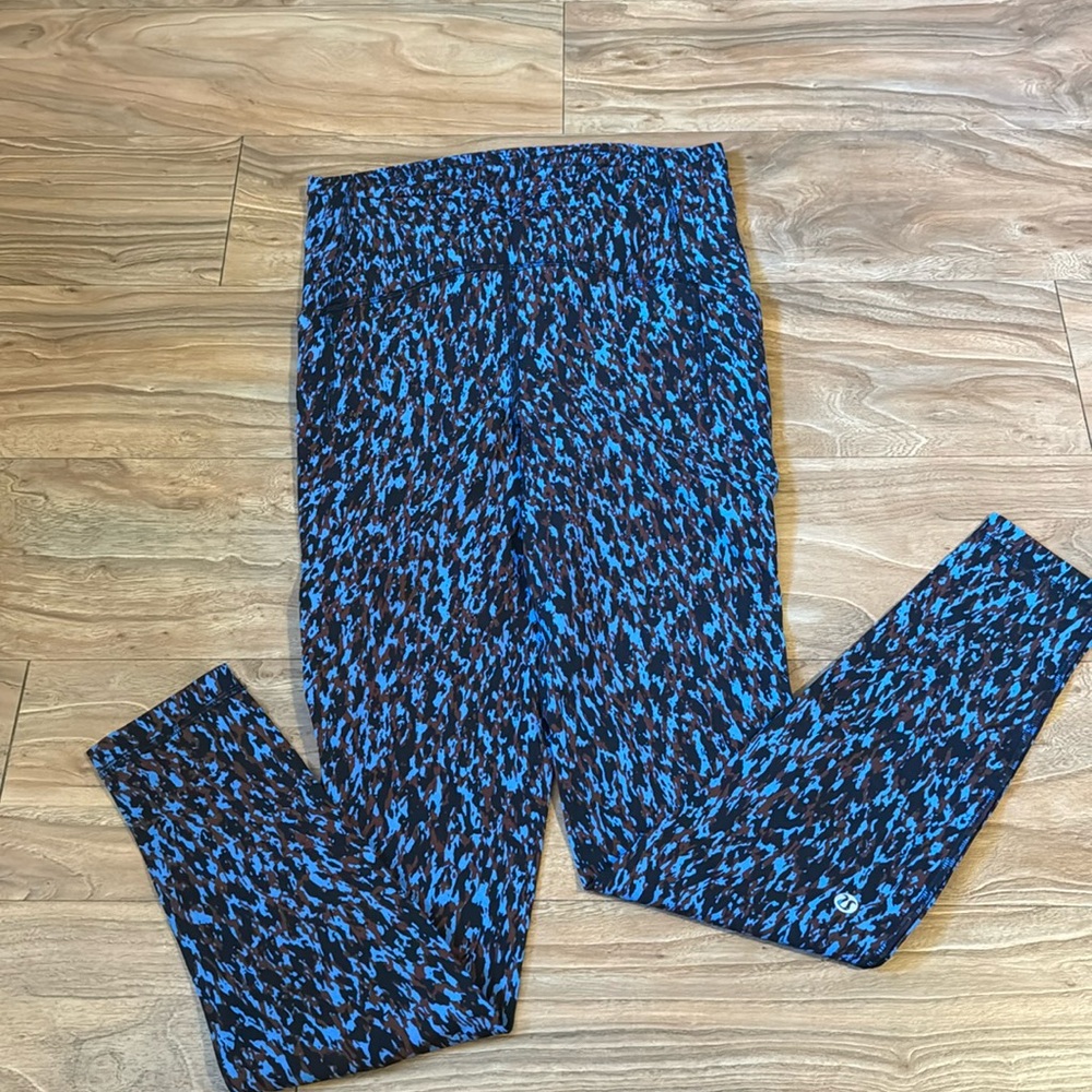 lululemon athletica Blue and Black Printed Leggings